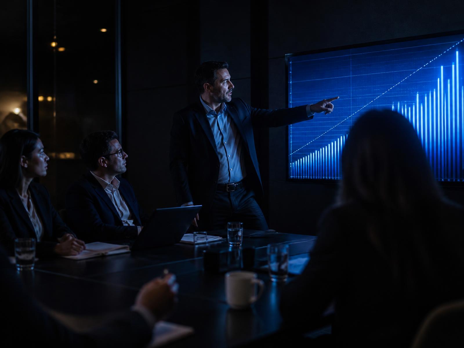 A conference room after a quarterly business review